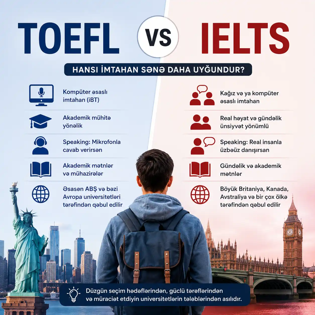 TOEFL ya IELTS: Hansı imtahanı seçmək daha düzgündür?